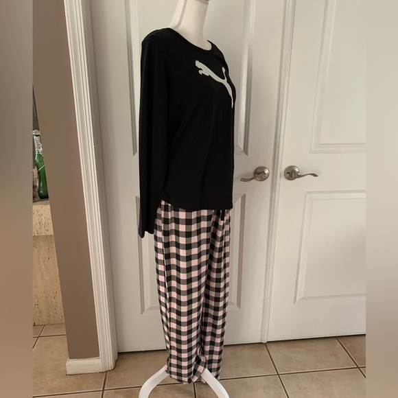 NWOT Puma black top and plaid pants pajama set - Picture 7 of 12